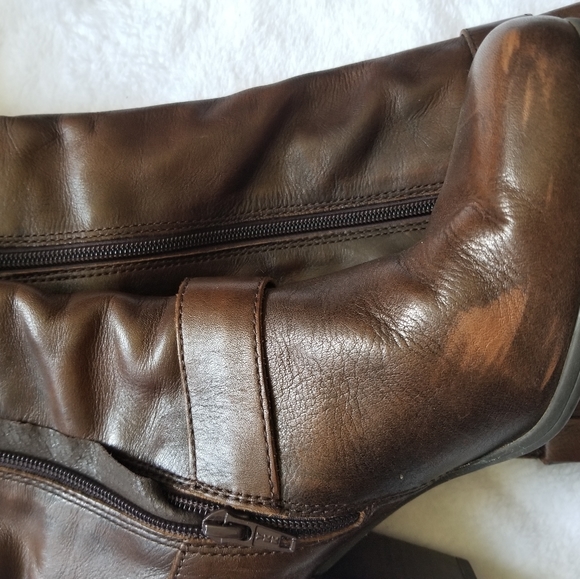 🎉Sold BornBoots 8.5 Rimes Cognac Brown Block Heel - Picture 3 of 8